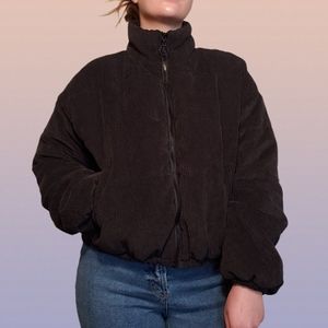 Puffy corduroy zip up!